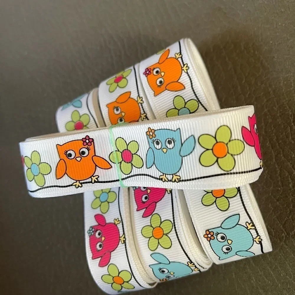 Grosgrain Ribbon 7/8” 5 yards 5/$20 NEW bow scrapbooking fall autumn owl flower